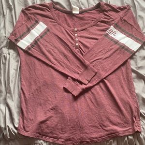 GENTLY USED VS Pink Oversized Henley Shirt